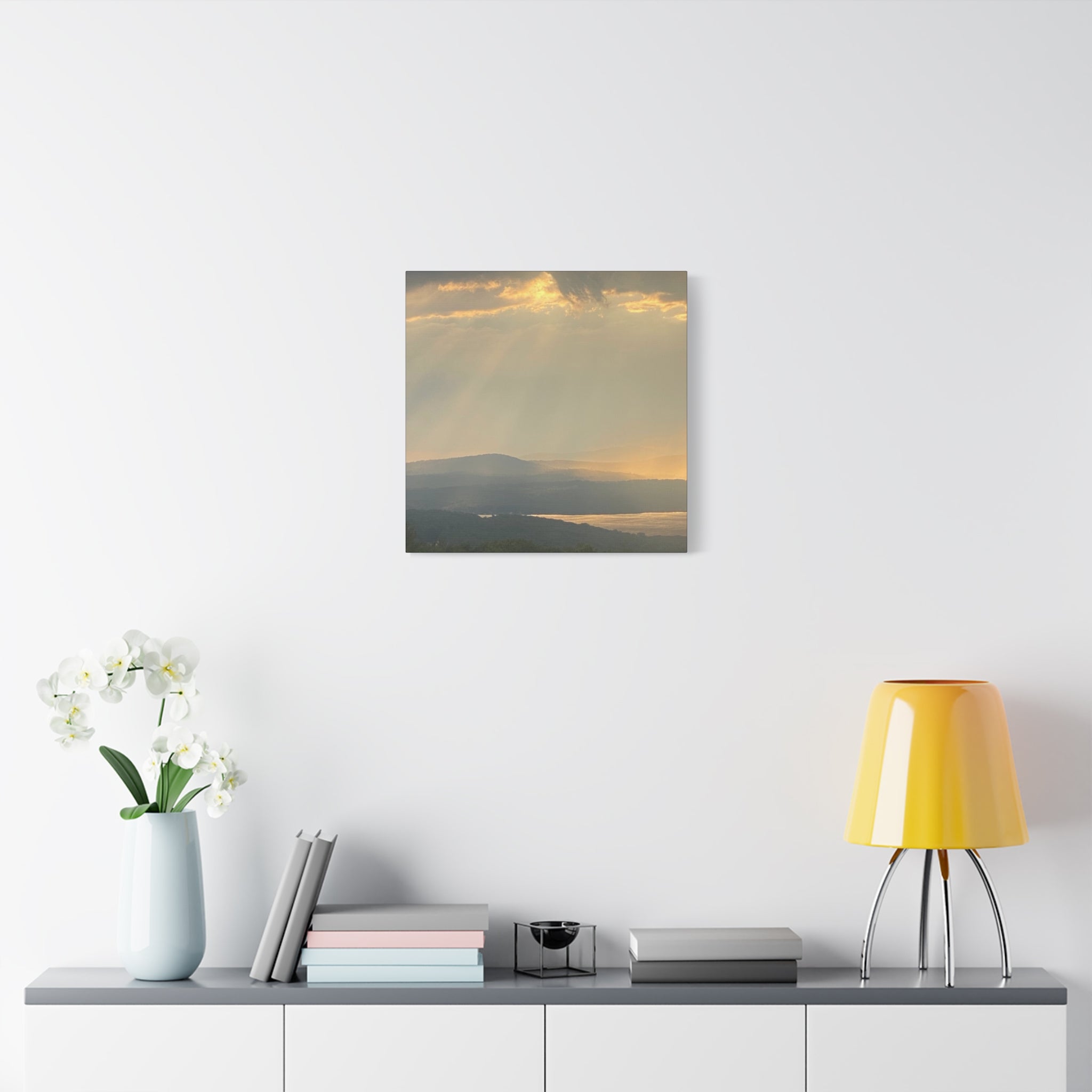Pale Gold Mist Photo- Matte Stretched Landscape Print