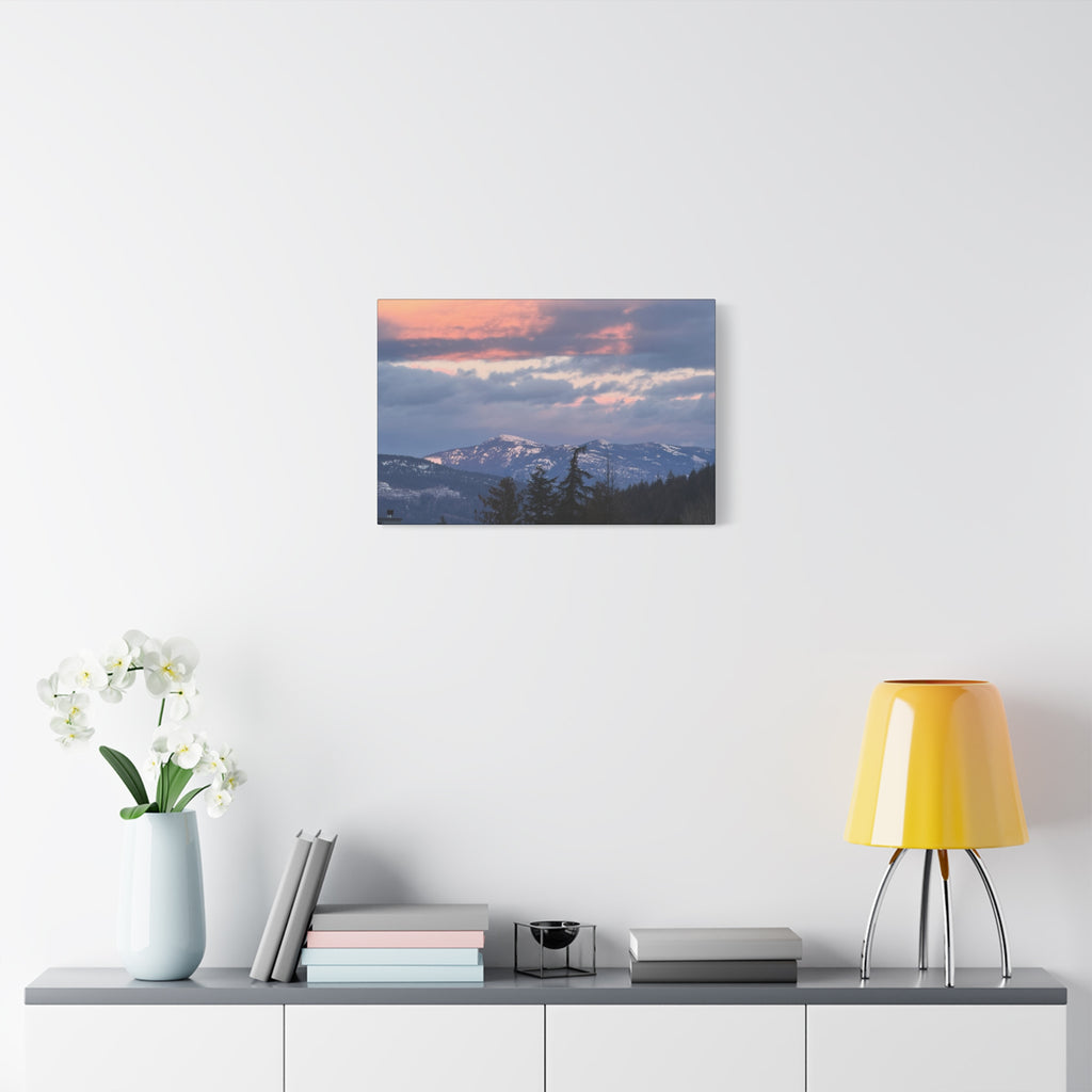 British Columbia Spring Mountain Photo Canvas Wall Art — Stretched Matte Landscape Print