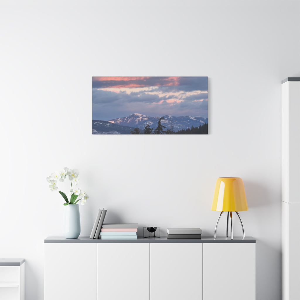 British Columbia Spring Mountain Photo Canvas Wall Art — Stretched Matte Landscape Print