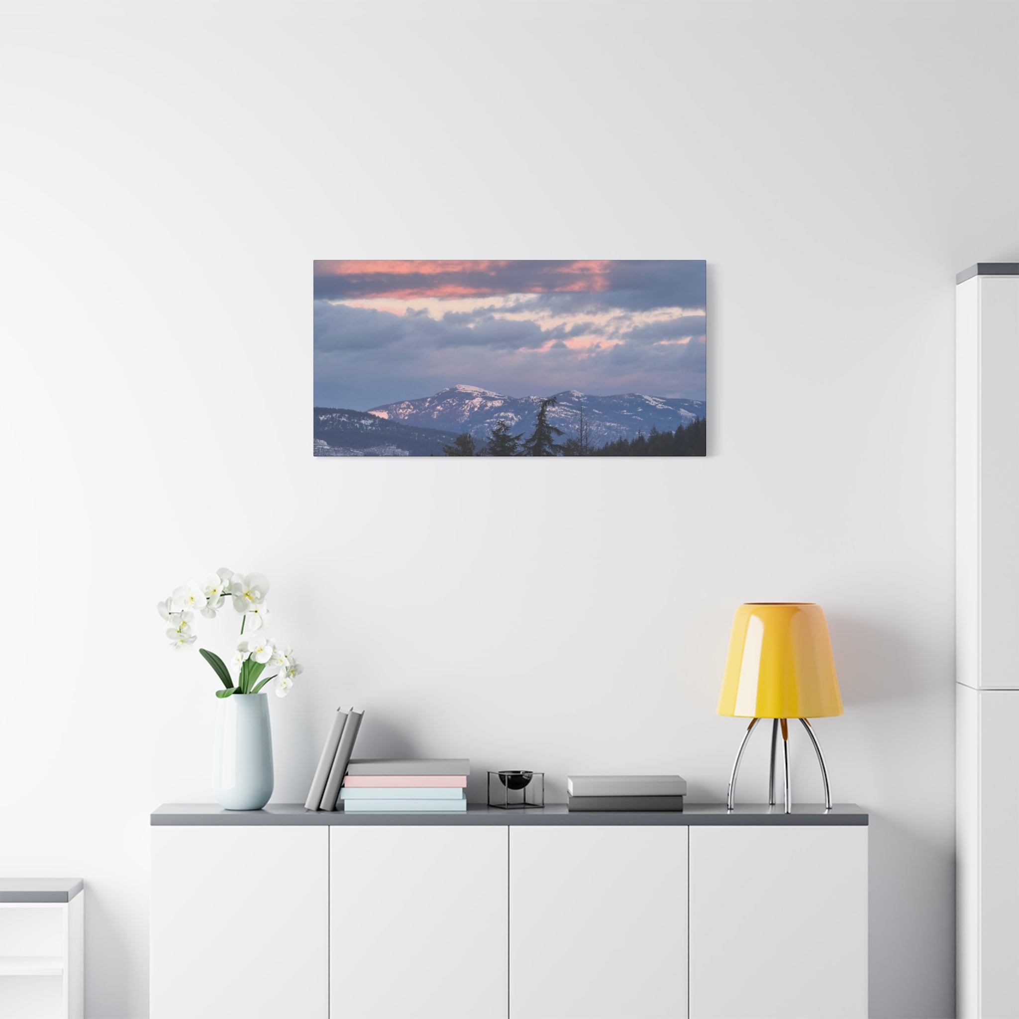British Columbia Spring Mountain Photo Canvas Wall Art — Stretched Matte Landscape Print