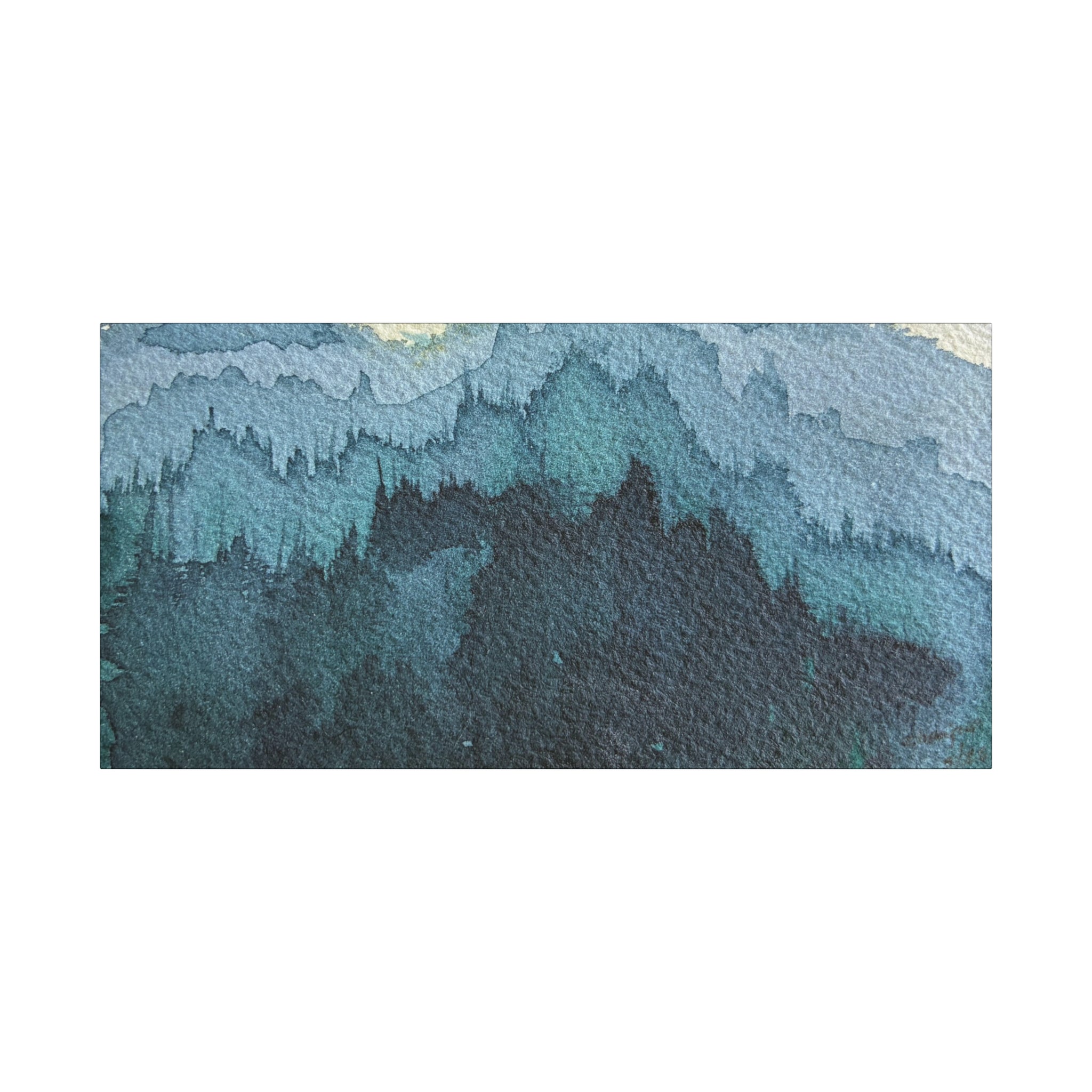 British Columbia Foggy c Watercolor Canvas Print