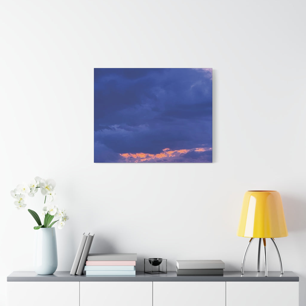 Blue Sunset c Matte Canvas Wall Art — Stretched 1.25"