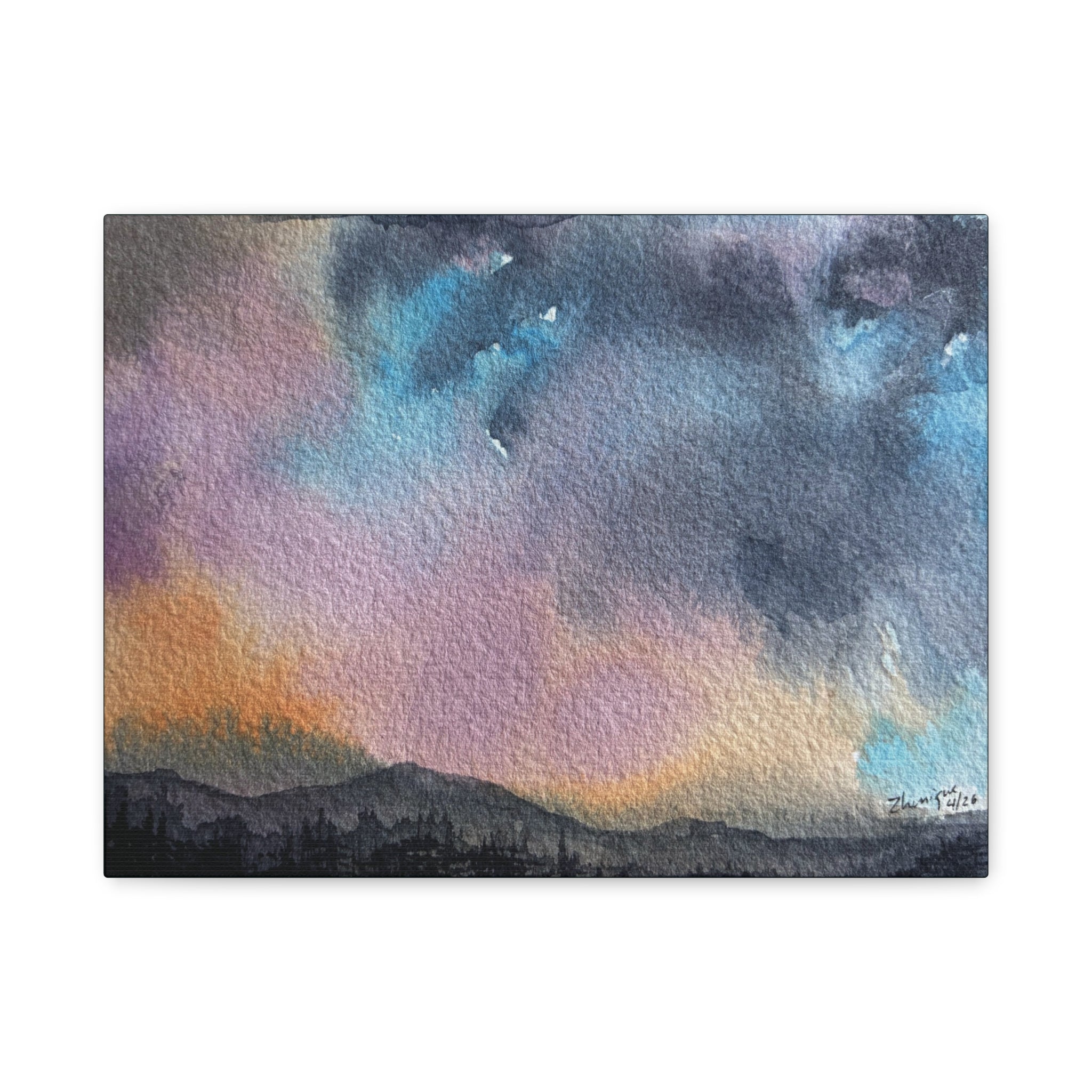 NH Spring fade d watercolor on canvas