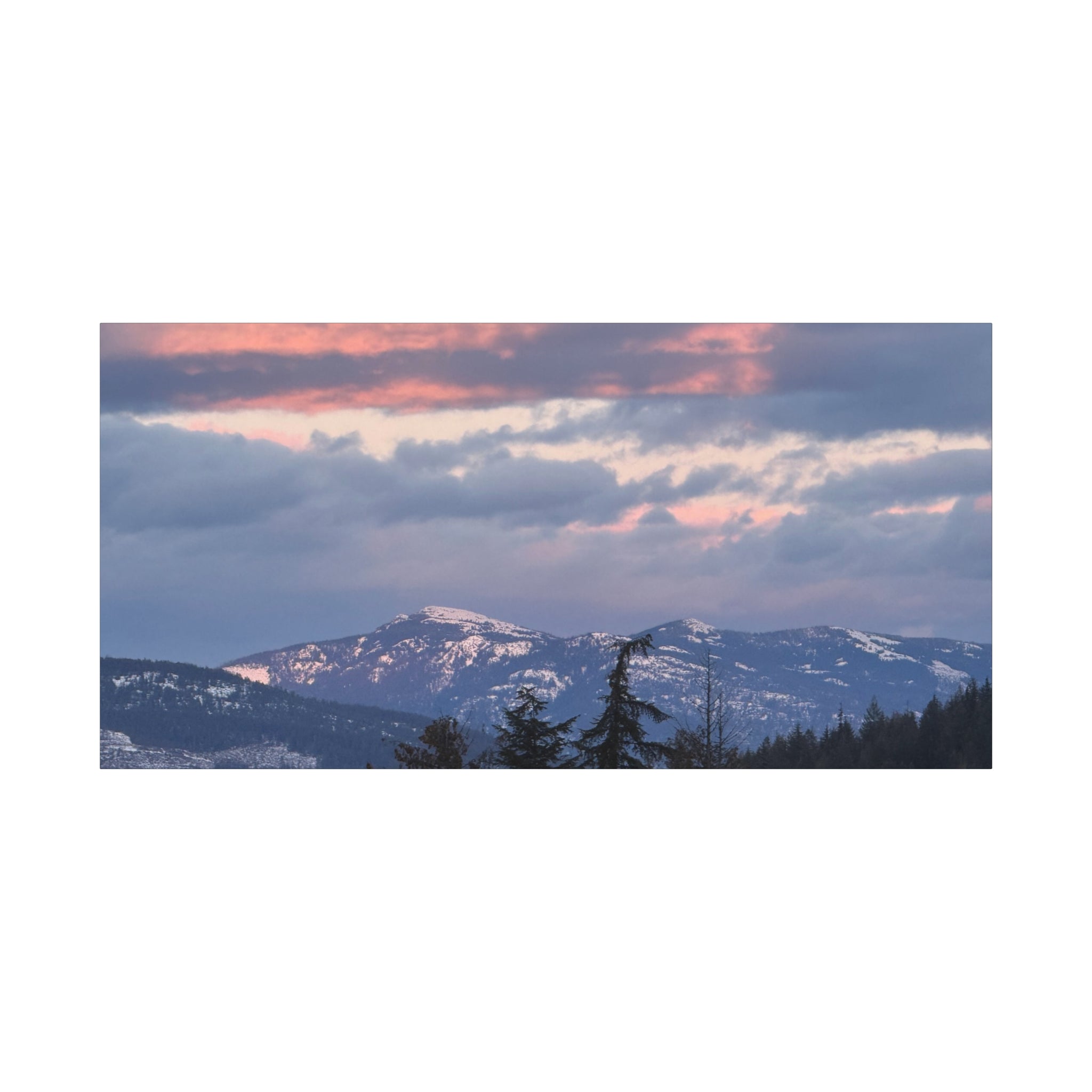 British Columbia Spring Mountain Photo Canvas Wall Art — Stretched Matte Landscape Print