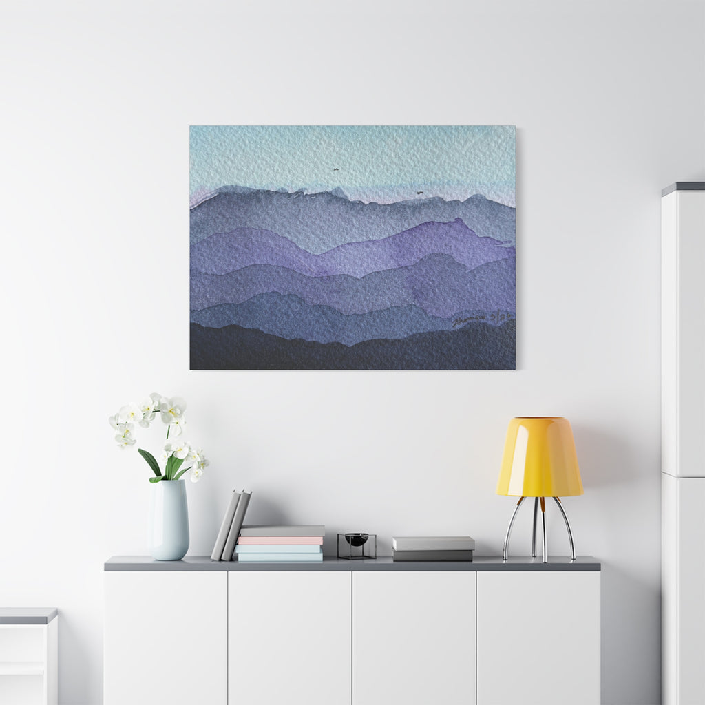 British Columbia Foggy d Watercolor Canvas Print