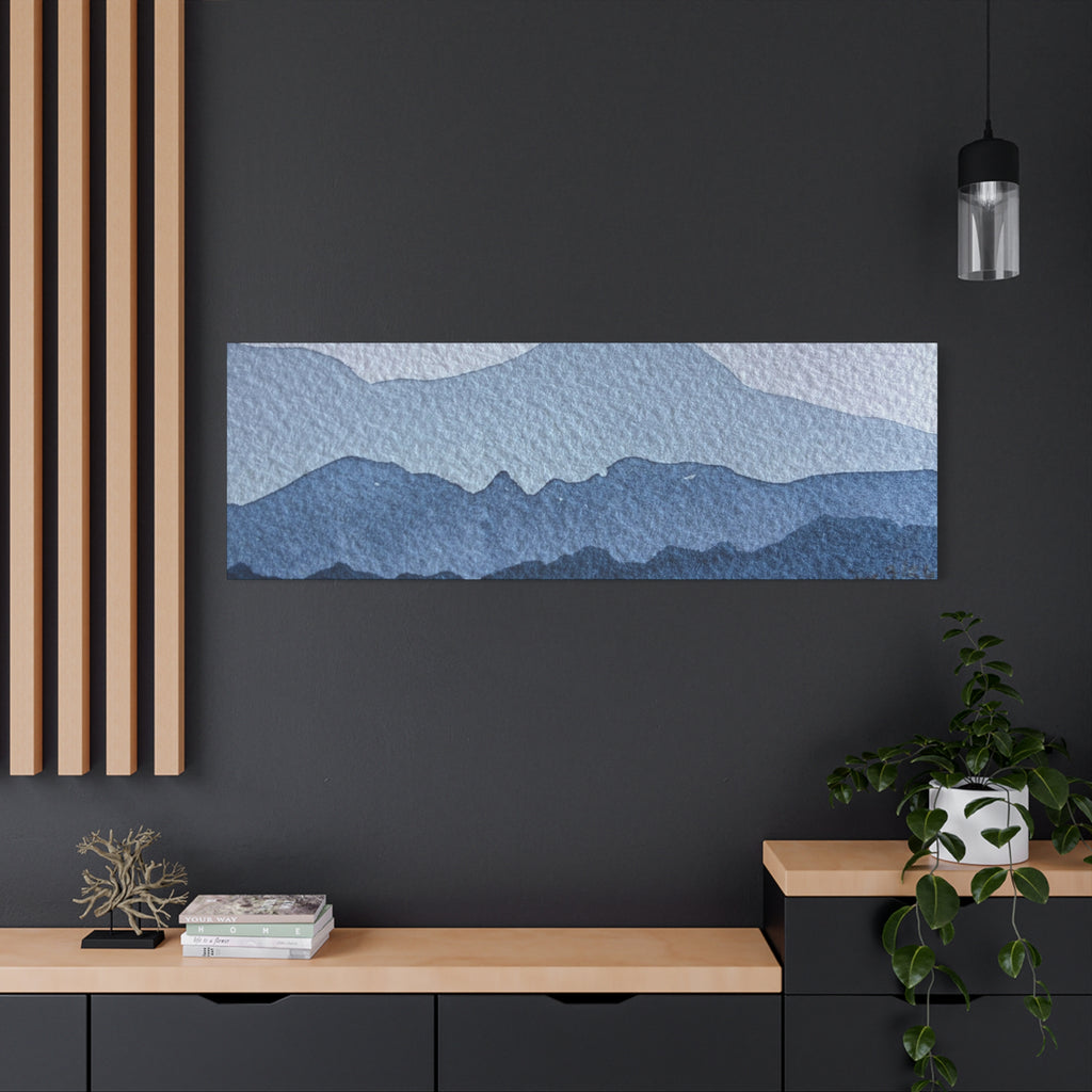 British Columbia Foggy a Watercolor Canvas Print