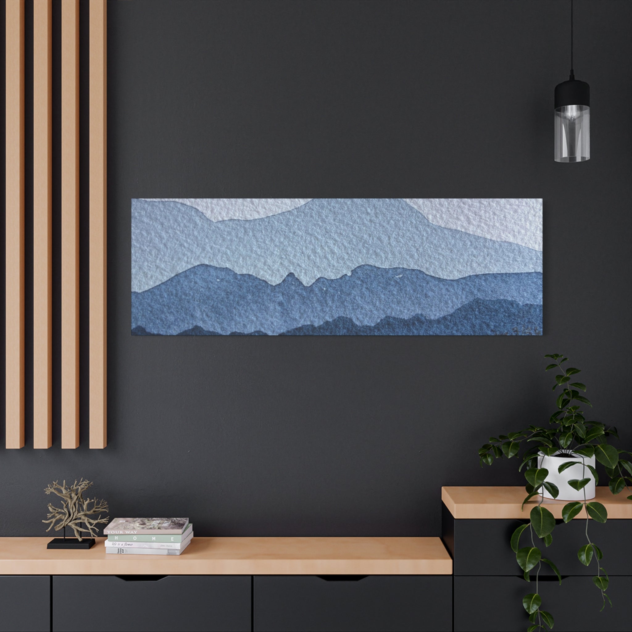 British Columbia Foggy a Watercolor Canvas Print