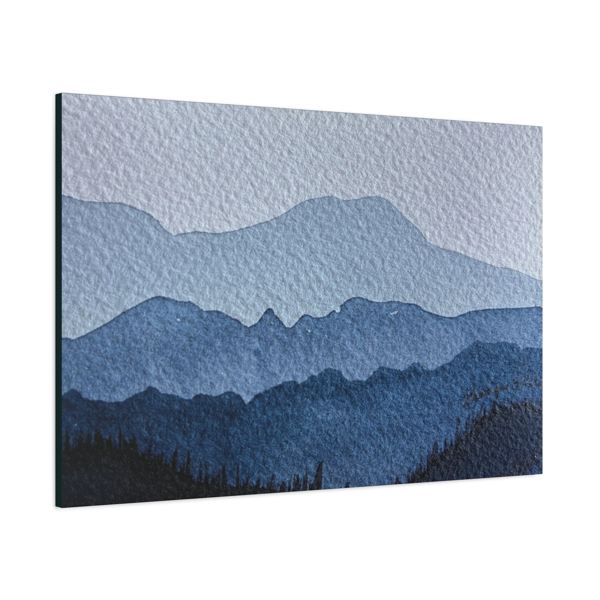 British Columbia Foggy a Watercolor Canvas Print