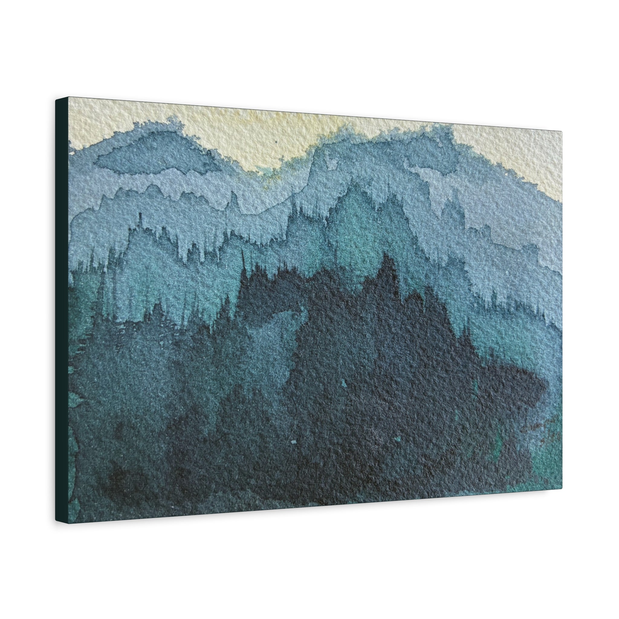 British Columbia Foggy c Watercolor Canvas Print