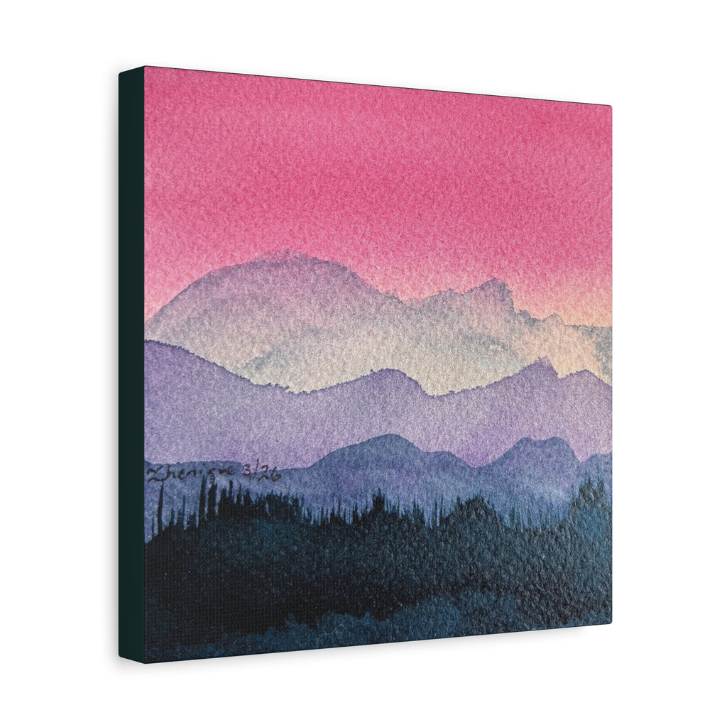 Jen Pink Sky watercolor on canvas