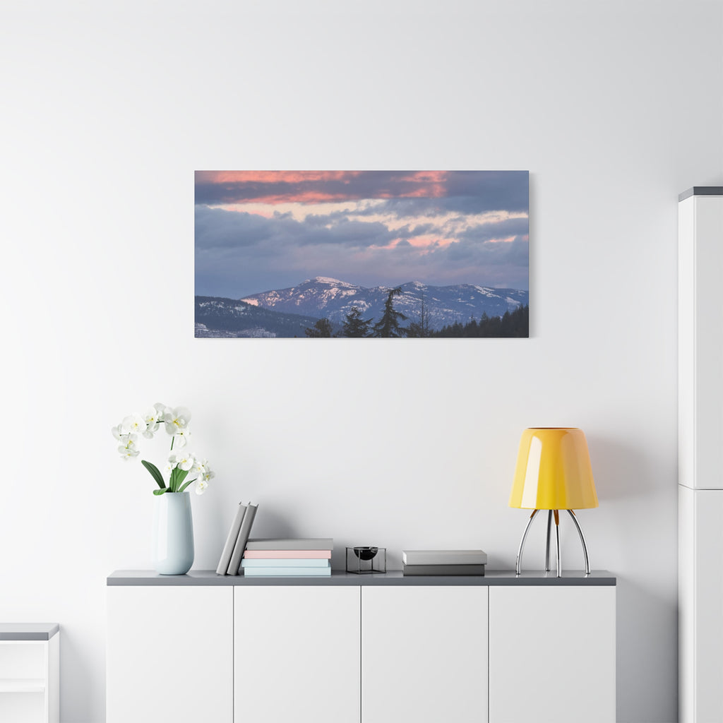 British Columbia Spring Mountain Photo Canvas Wall Art — Stretched Matte Landscape Print
