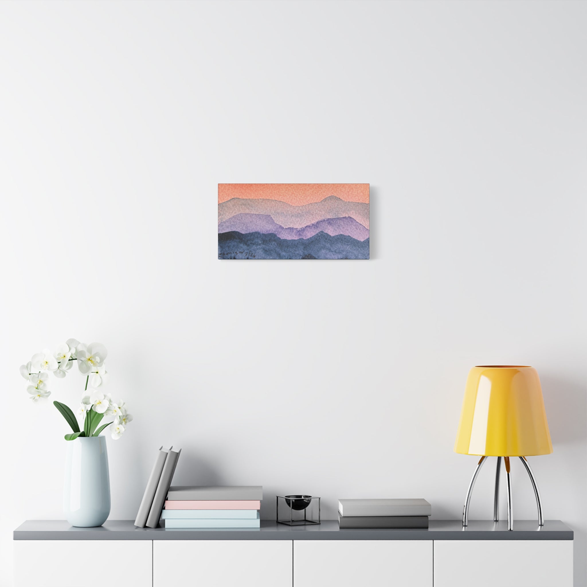 Salmon Sky Watercolor Canvas Print — Matte Stretched 1.25"