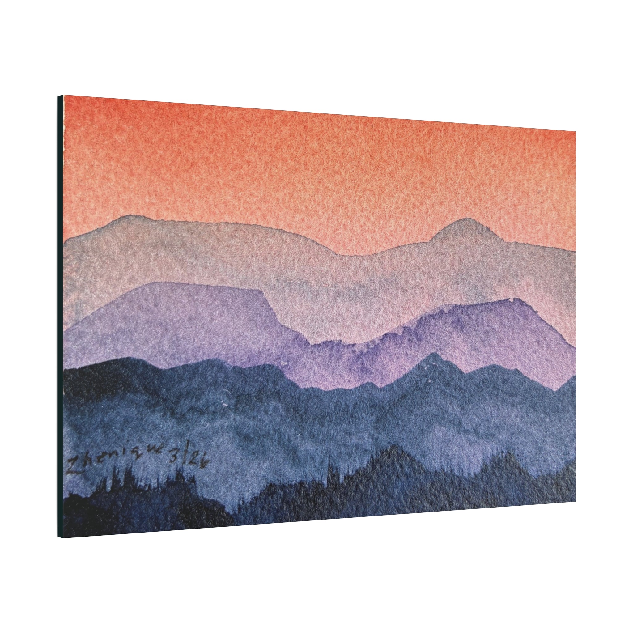 Salmon Sky Watercolor Canvas Print — Matte Stretched 1.25"