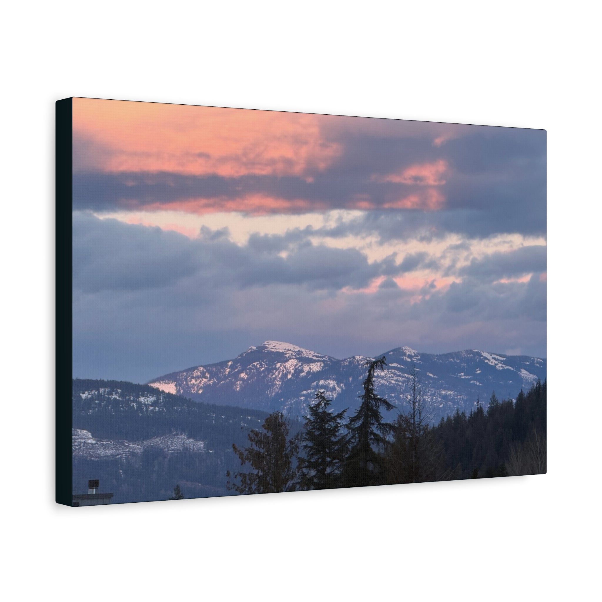 British Columbia Spring Mountain Photo Canvas Wall Art — Stretched Matte Landscape Print