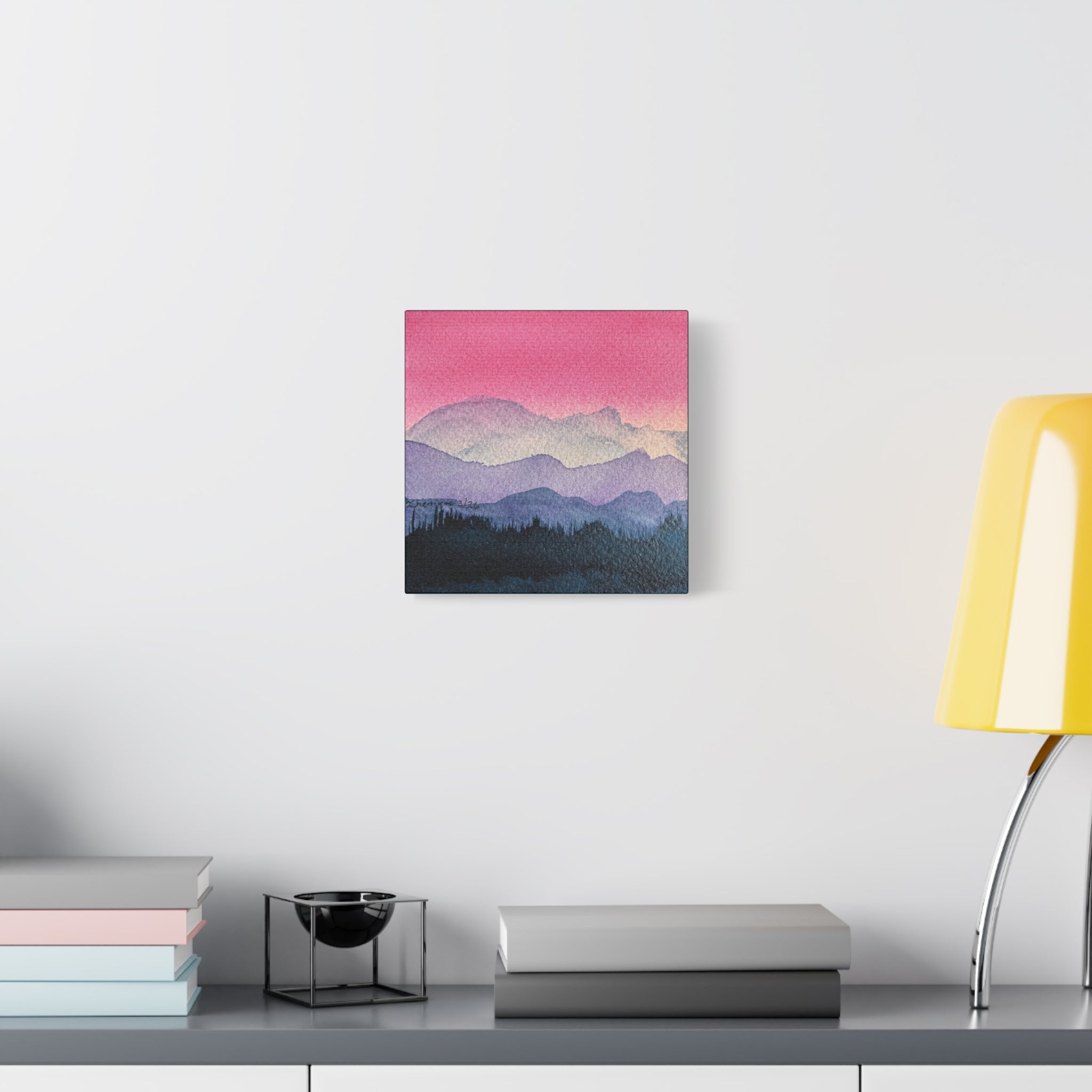 Jen Pink Sky watercolor on canvas