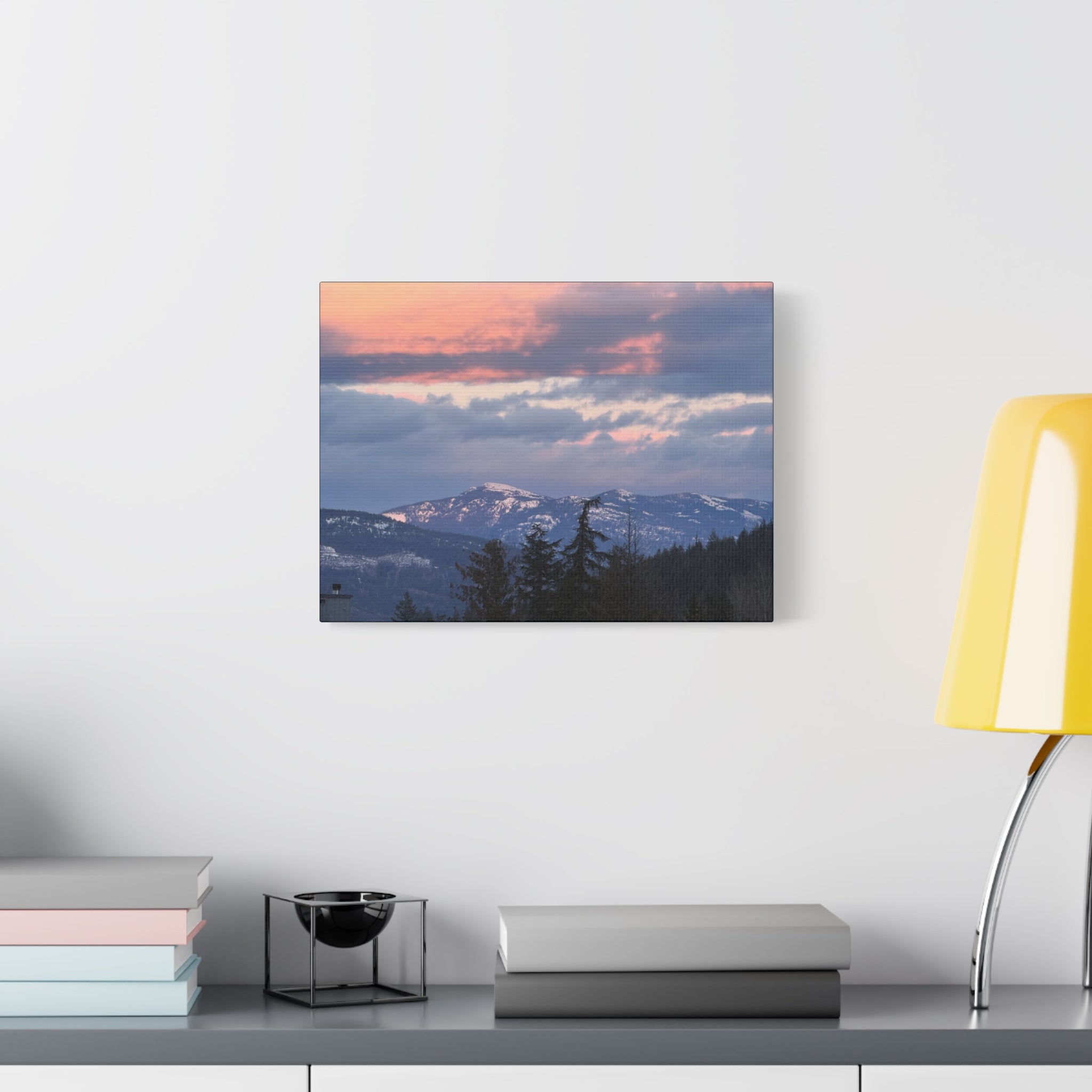 British Columbia Spring Mountain Photo Canvas Wall Art — Stretched Matte Landscape Print