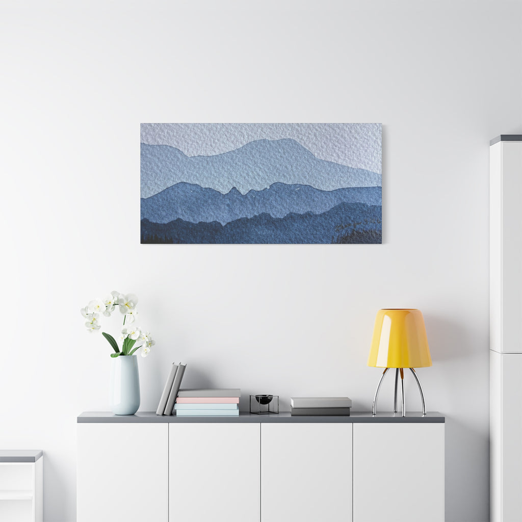 British Columbia Foggy a Watercolor Canvas Print