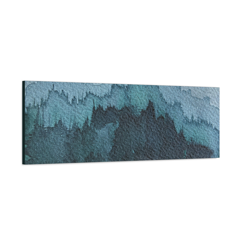 British Columbia Foggy c Watercolor Canvas Print