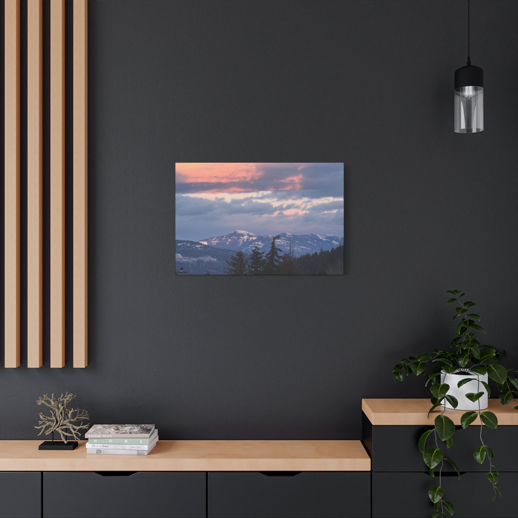 British Columbia Spring Mountain Photo Canvas Wall Art — Stretched Matte Landscape Print