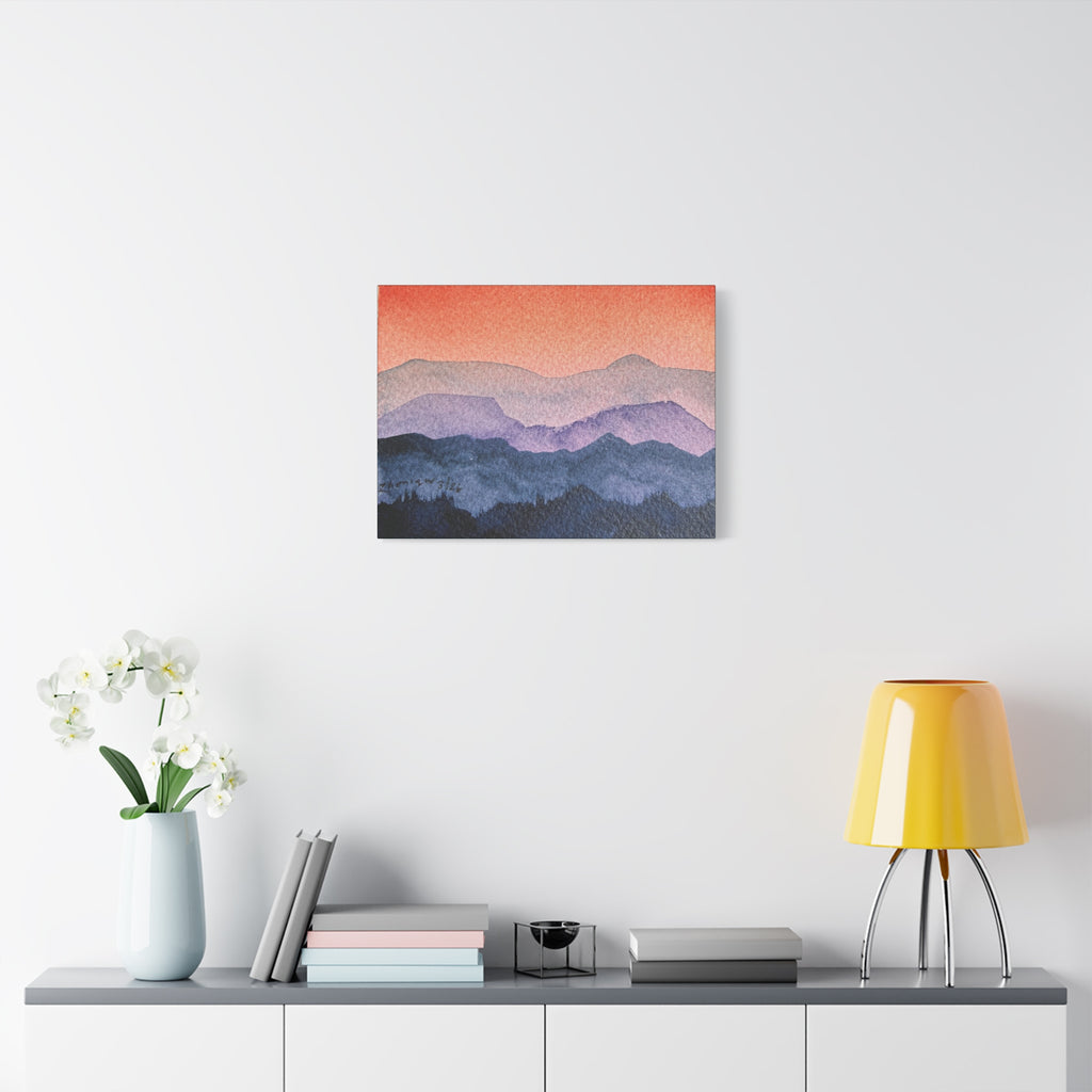 Salmon Sky Watercolor Canvas Print — Matte Stretched 1.25"
