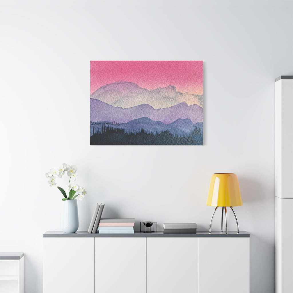 Jen Pink Sky watercolor on canvas