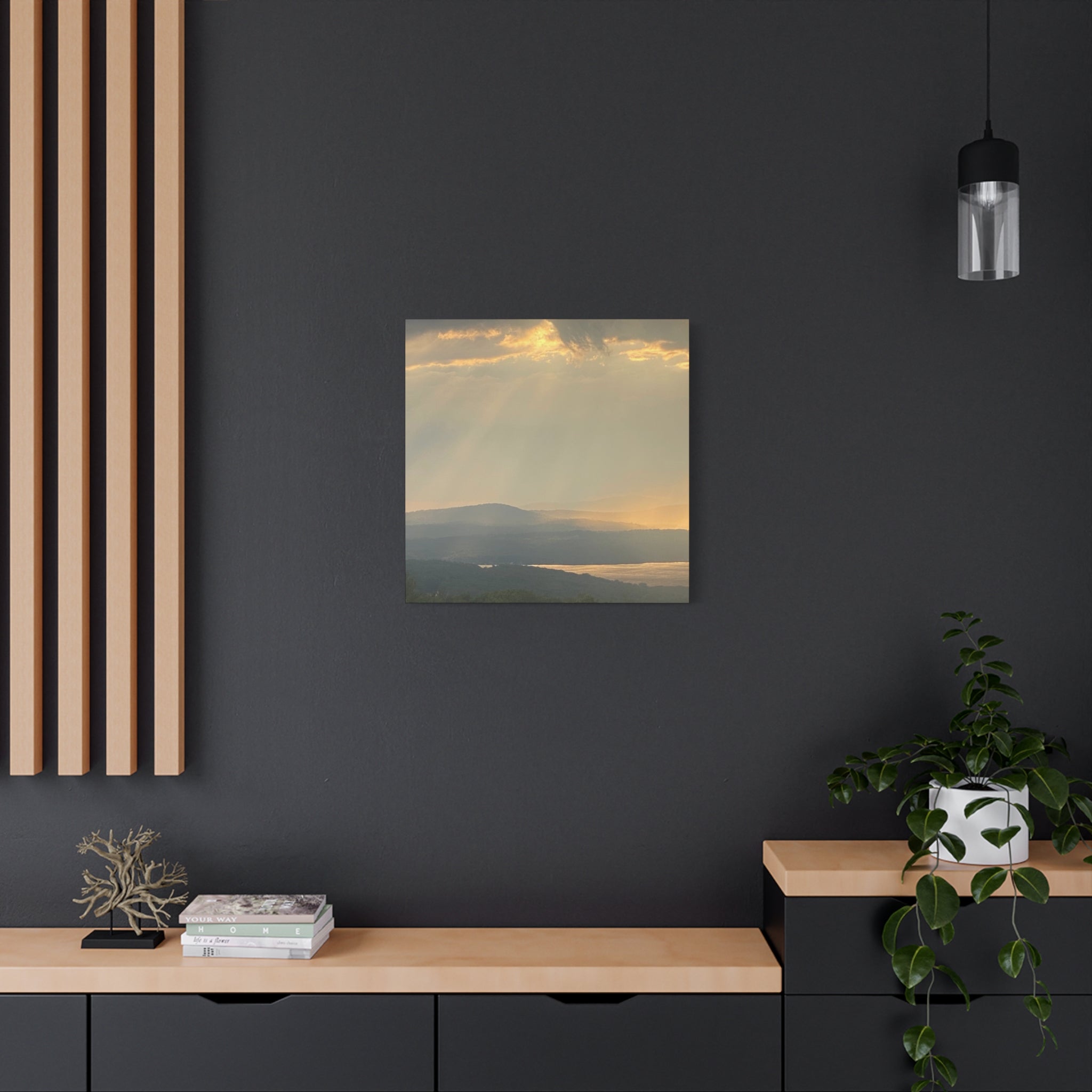 Pale Gold Mist Photo- Matte Stretched Landscape Print