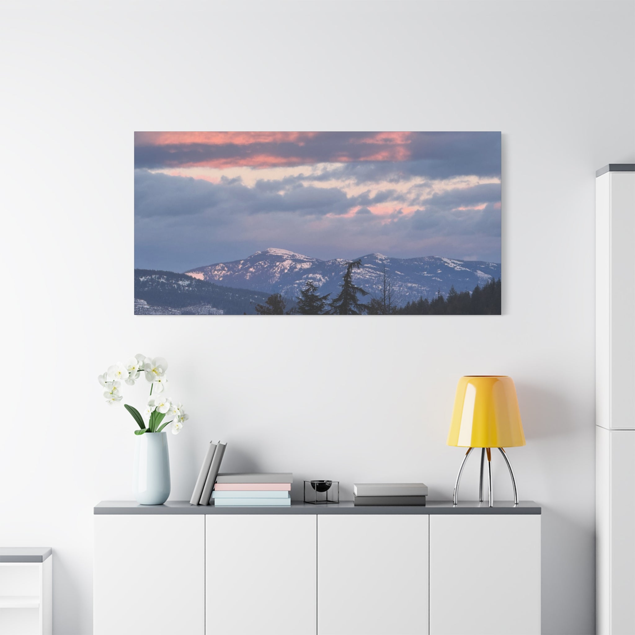 British Columbia Spring Mountain Photo Canvas Wall Art — Stretched Matte Landscape Print