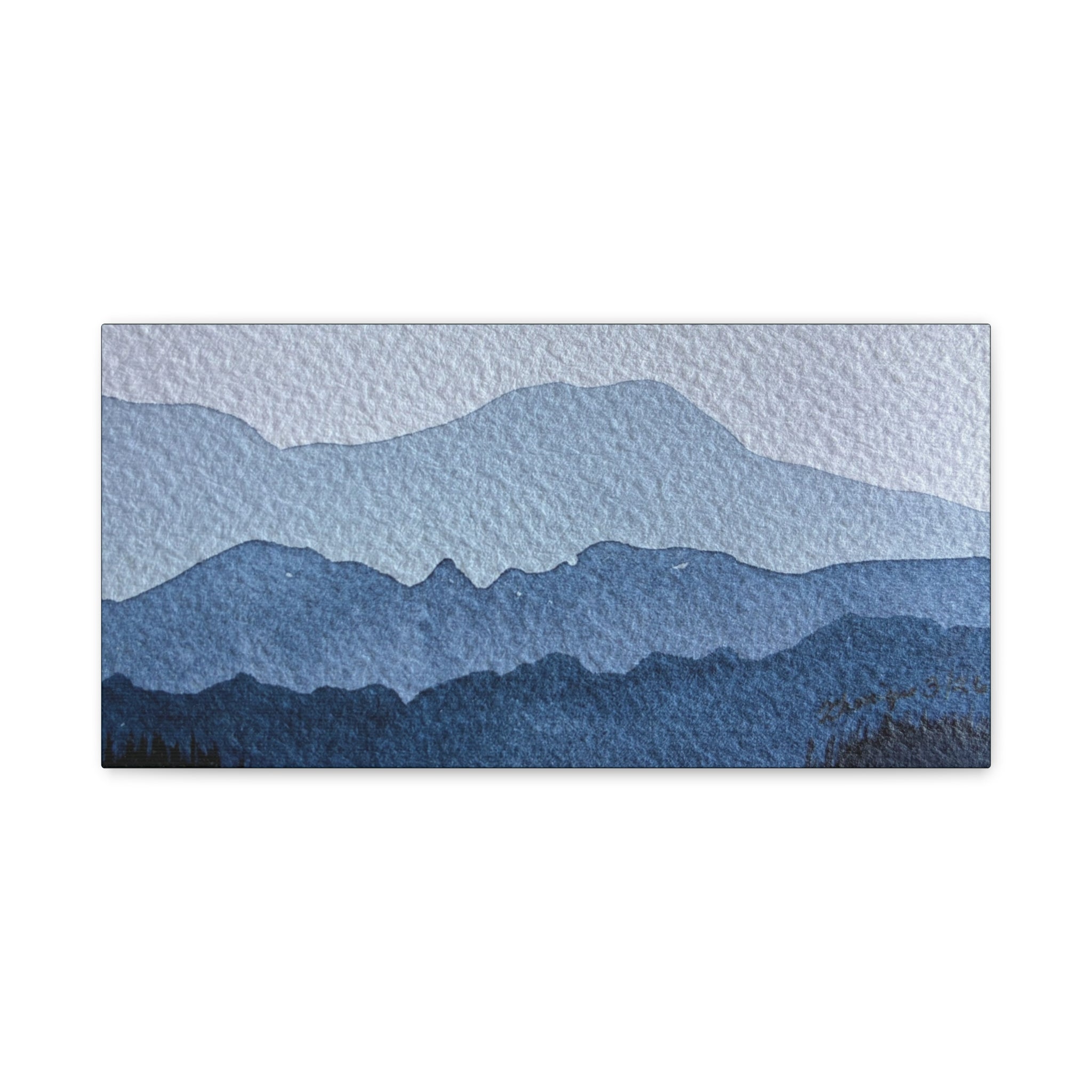 British Columbia Foggy a Watercolor Canvas Print