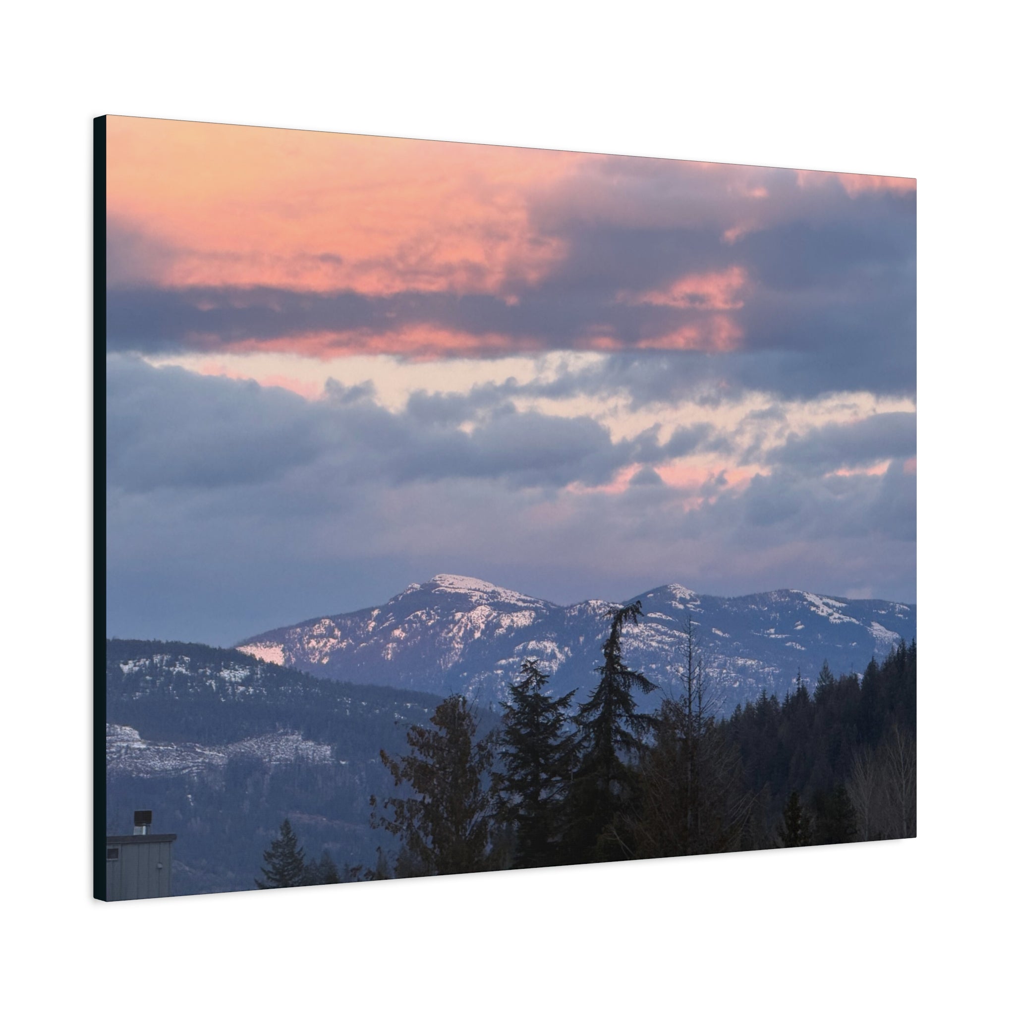 British Columbia Spring Mountain Photo Canvas Wall Art — Stretched Matte Landscape Print