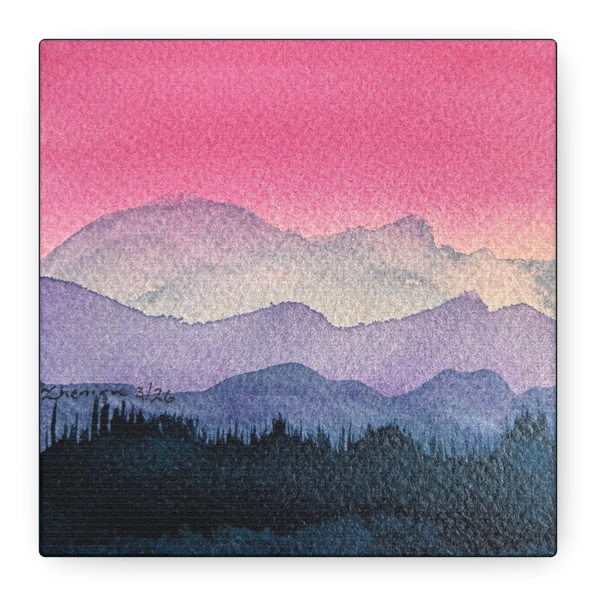 Jen Pink Sky watercolor on canvas