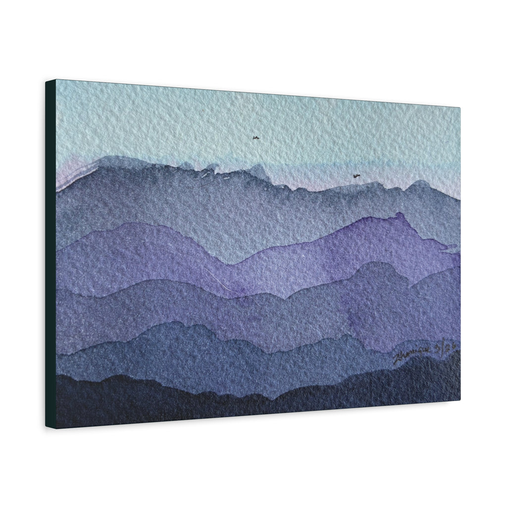 British Columbia Foggy d Watercolor Canvas Print