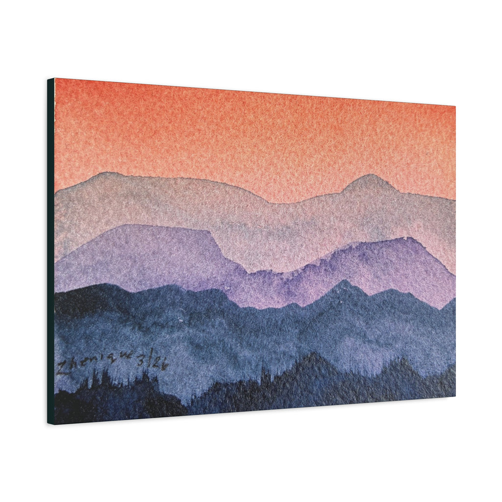 Salmon Sky Watercolor Canvas Print — Matte Stretched 1.25"