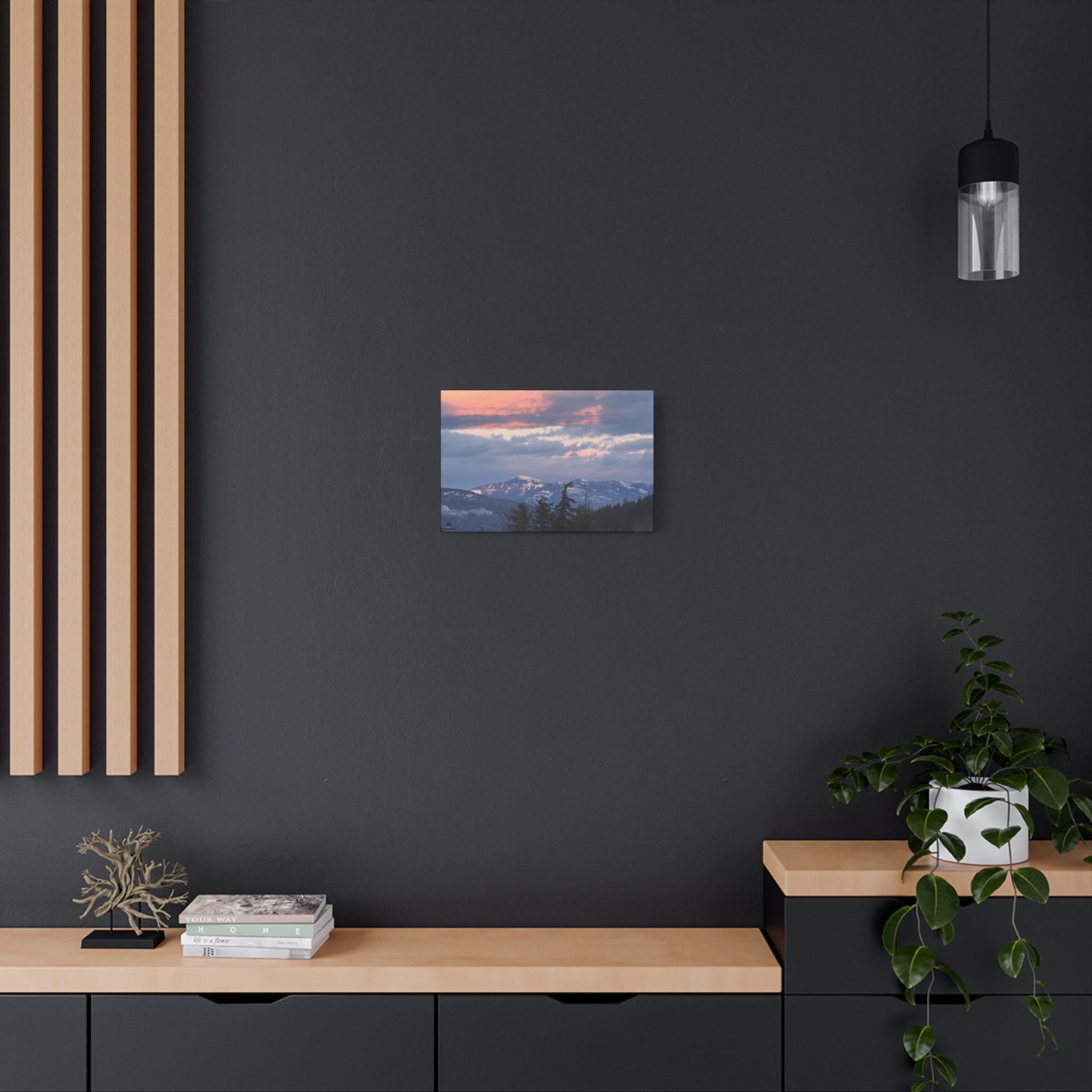 British Columbia Spring Mountain Photo Canvas Wall Art — Stretched Matte Landscape Print