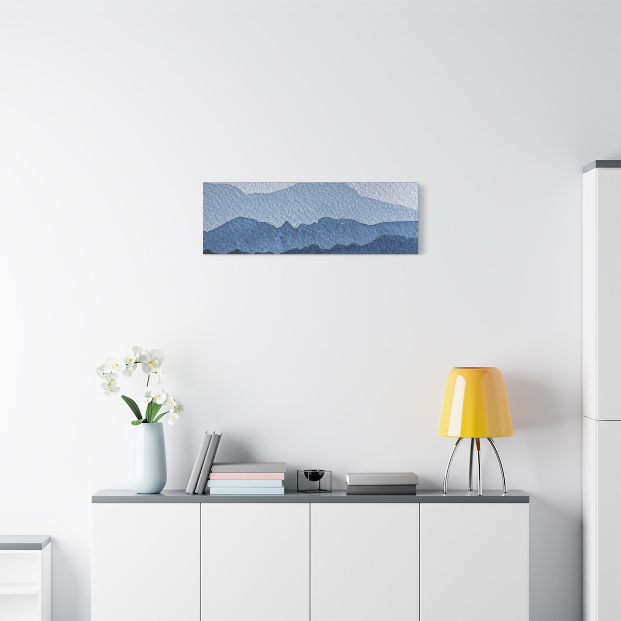 British Columbia Foggy a Watercolor Canvas Print