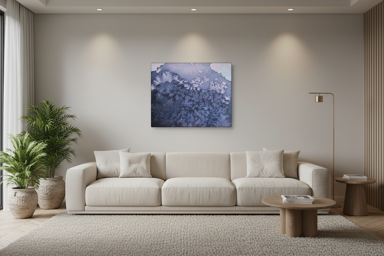 Watercolor Canvas in Living Room